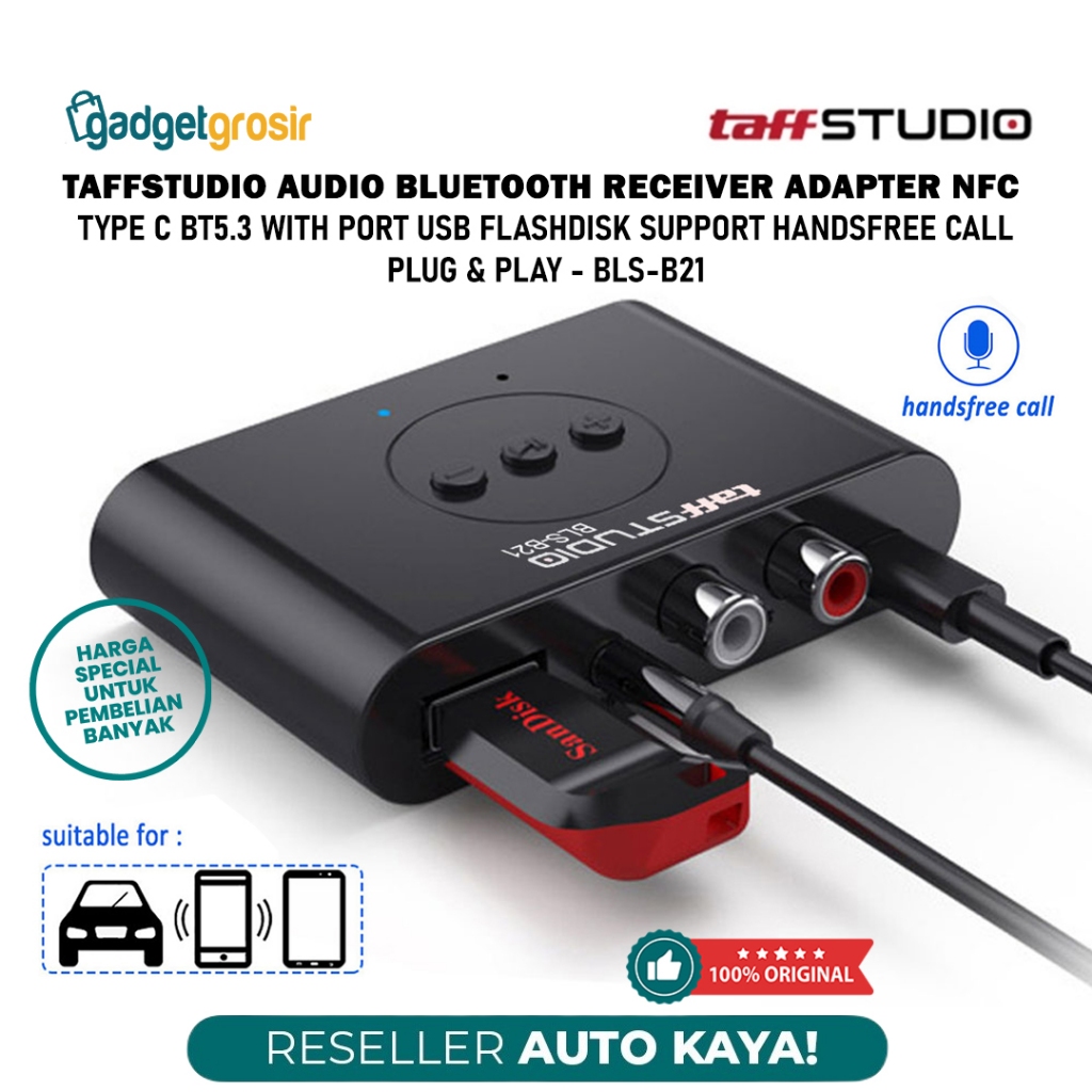 Jual TaffSTUDIO Audio Bluetooth 5.3 Receiver NFC Plug & Play Support ...