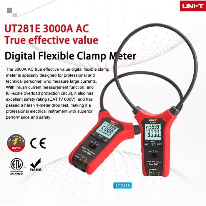 Jual UNI-T UT281E+ True RMS Flex Clamp 3000A AC True Flexible Clamp ...