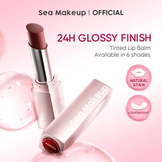Sea Makeup Tinted Lip Balm – Melembapkan, Cover Bibir Gelap, Ringan & Tahan 24 Jam dengan Almond & Jojoba Oil Tinted Lip Balm Lembab Tahan Lama Seharian Kilau Sehat Nyaman Glow Kilau Bibir Hitam Menjadi Cerah Lip Care
