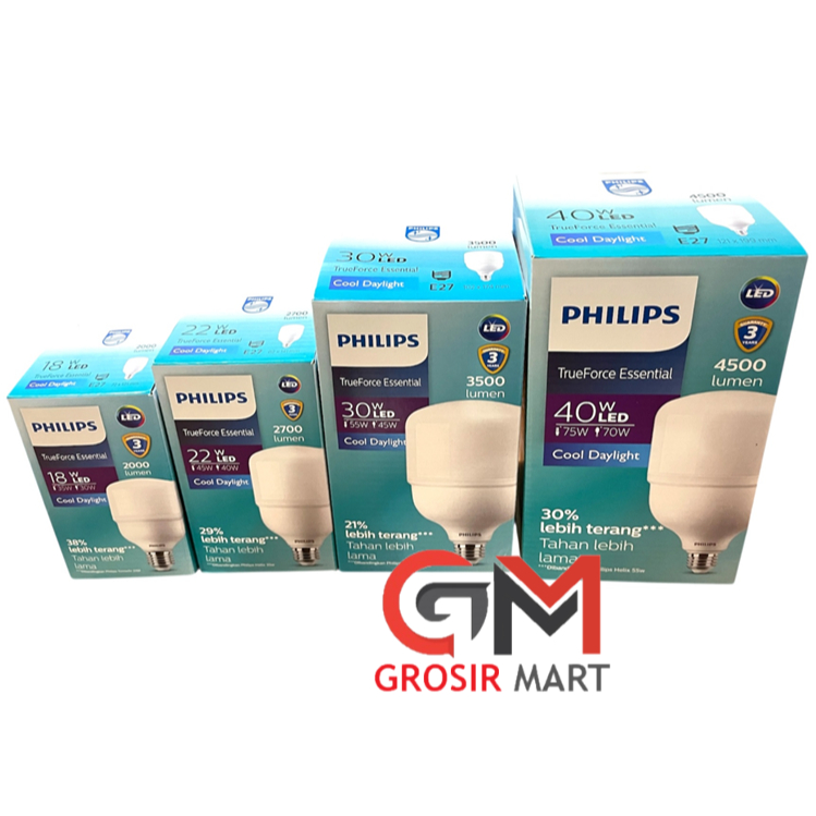 Jual Philips LED TrueForce Ess 18W 20W 22W 25W 30W 35W 40W 45W Core 27W ...