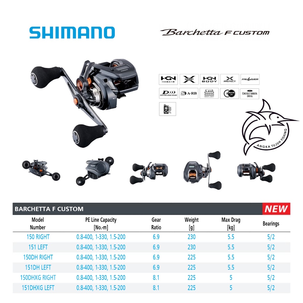 Jual Reel Pancing Shimano Barchetta F Custom 150 151DH BC