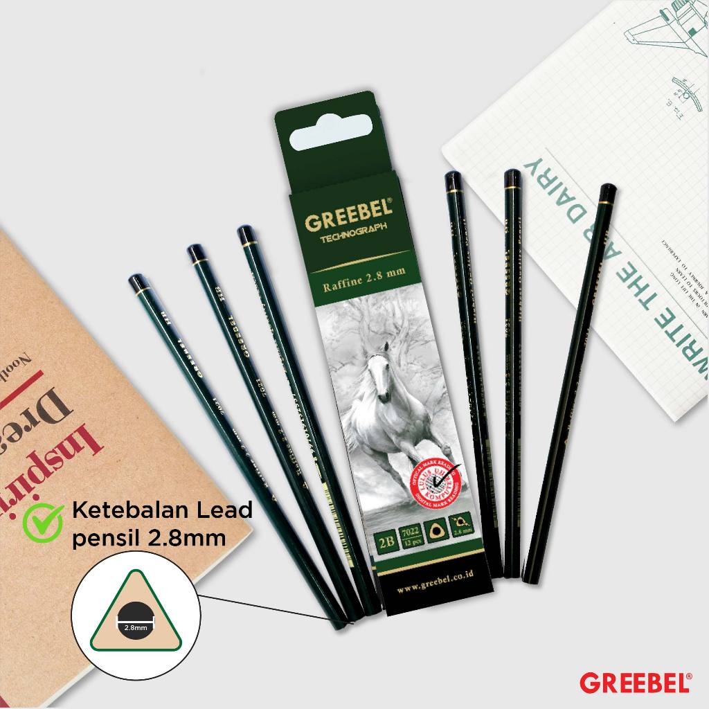 Jual GREEBEL Pensil Tulis 2B 7022 (12PCS/SET) Pensil Kayu Ujian ...