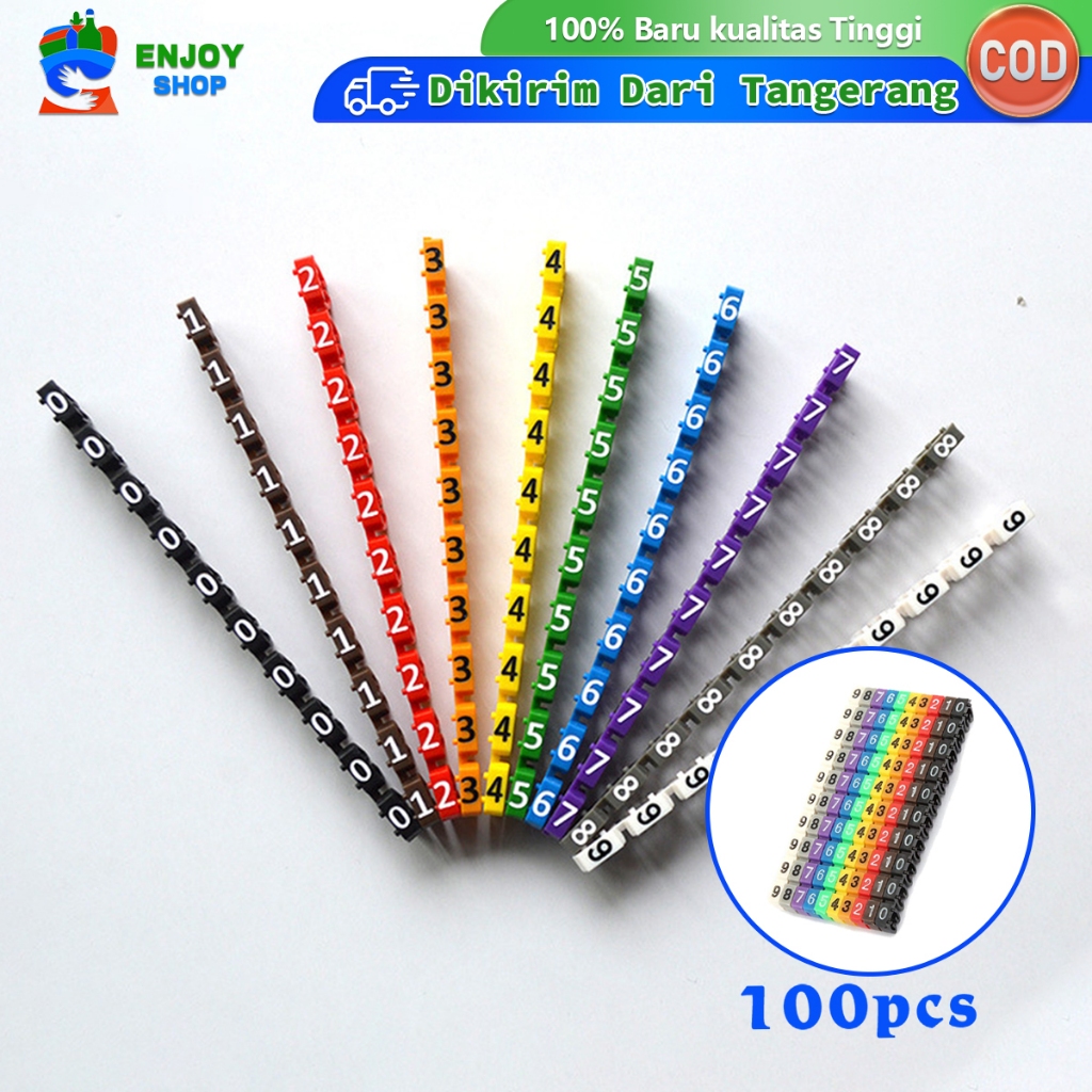 Jual Marker Kabel Angka 100pcs Label Kabel Jaringan 2.5mm Penanda Nomor ...