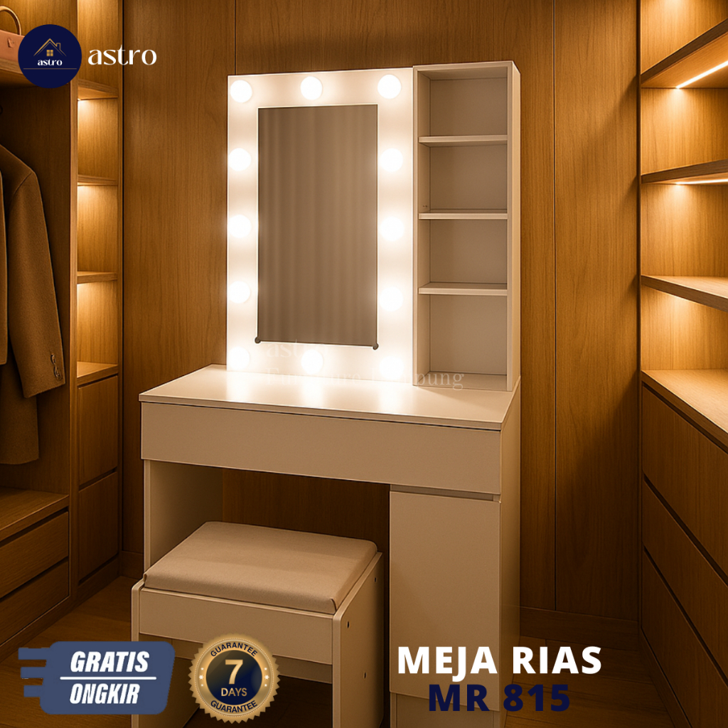 Jual ASTRO MR 815 MEJA RIAS 10 LAMPU DAN KURSI Shopee Indonesia