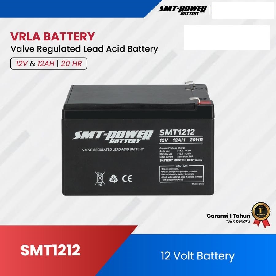 BATTERY KERING VRLA/AKI KERING VRLA/BATTERY UPS MERK SMT 12V 12AH SMT1212 ORIGINAL SMT POWER