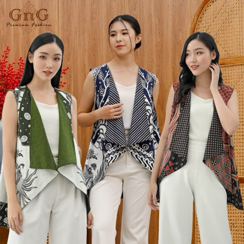 Jual Outer Batik 158 Series/ Rompi Luaran Batik Wanita | Shopee Indonesia