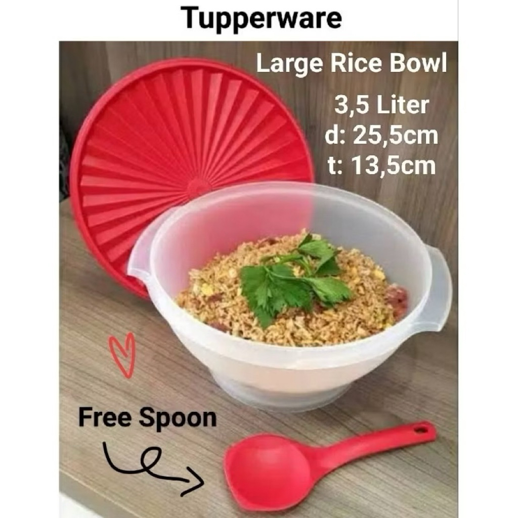 Jual Tupperware Large Rice Bowl / Tempat serbaguna 3,5L *FREE SPOON ...
