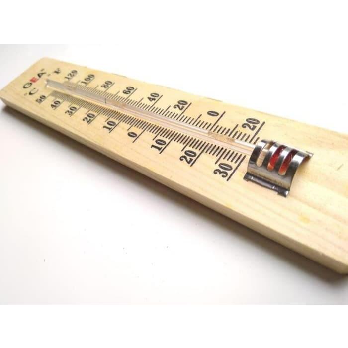 Jual Termometer Kayu Dinding Wooden Thermometer Suhu Ruangan Rumah ...
