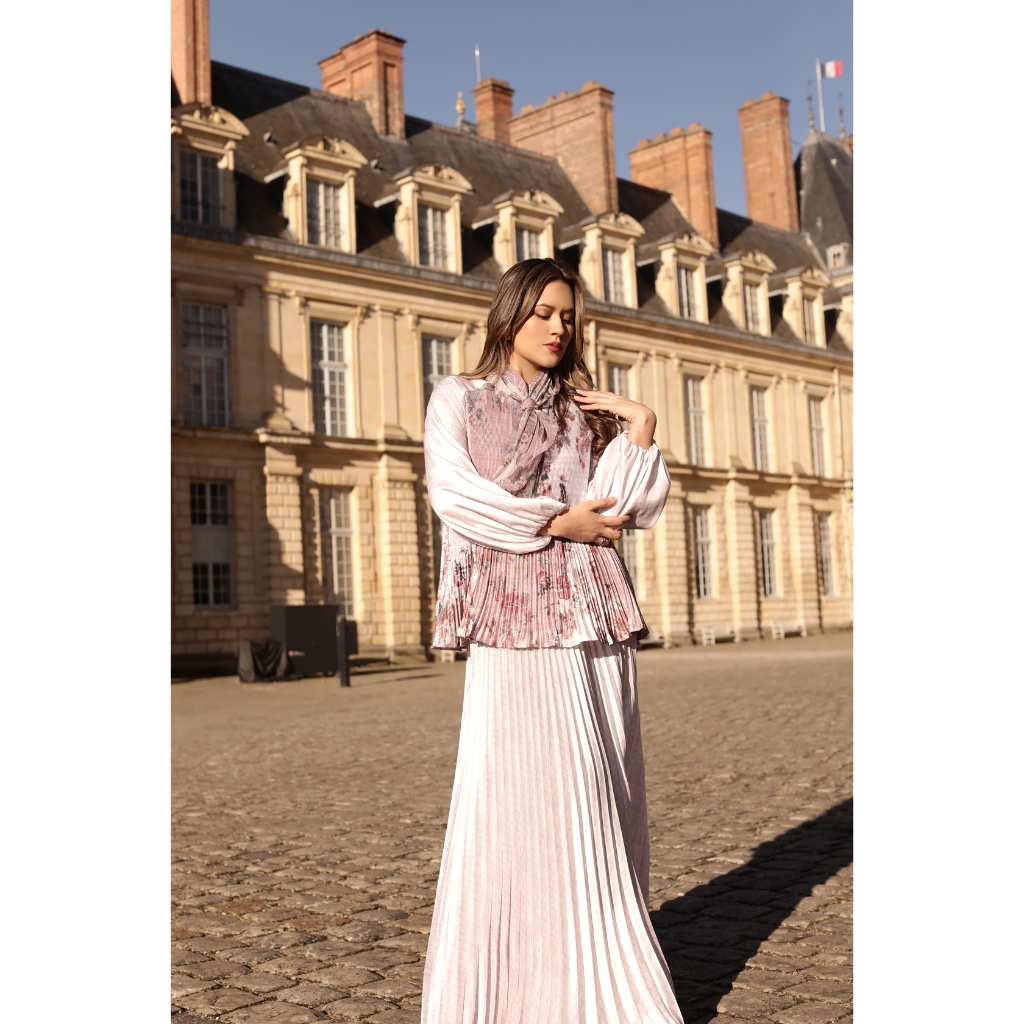 Festive Finesse Pleated Blouse - Mint