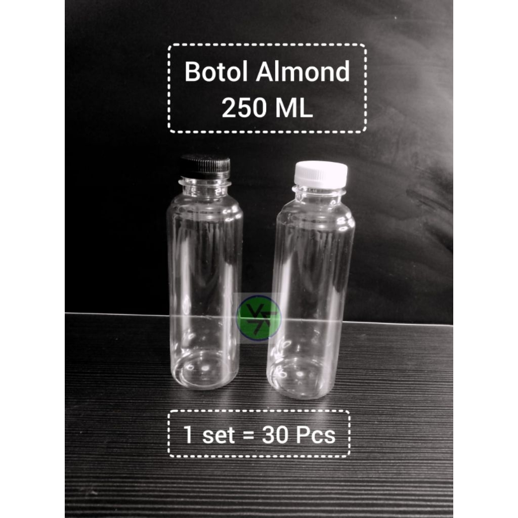 Jual Botol Plastik Almond / Botol Almond 250 ml (1 set 30 pcs) | Shopee ...