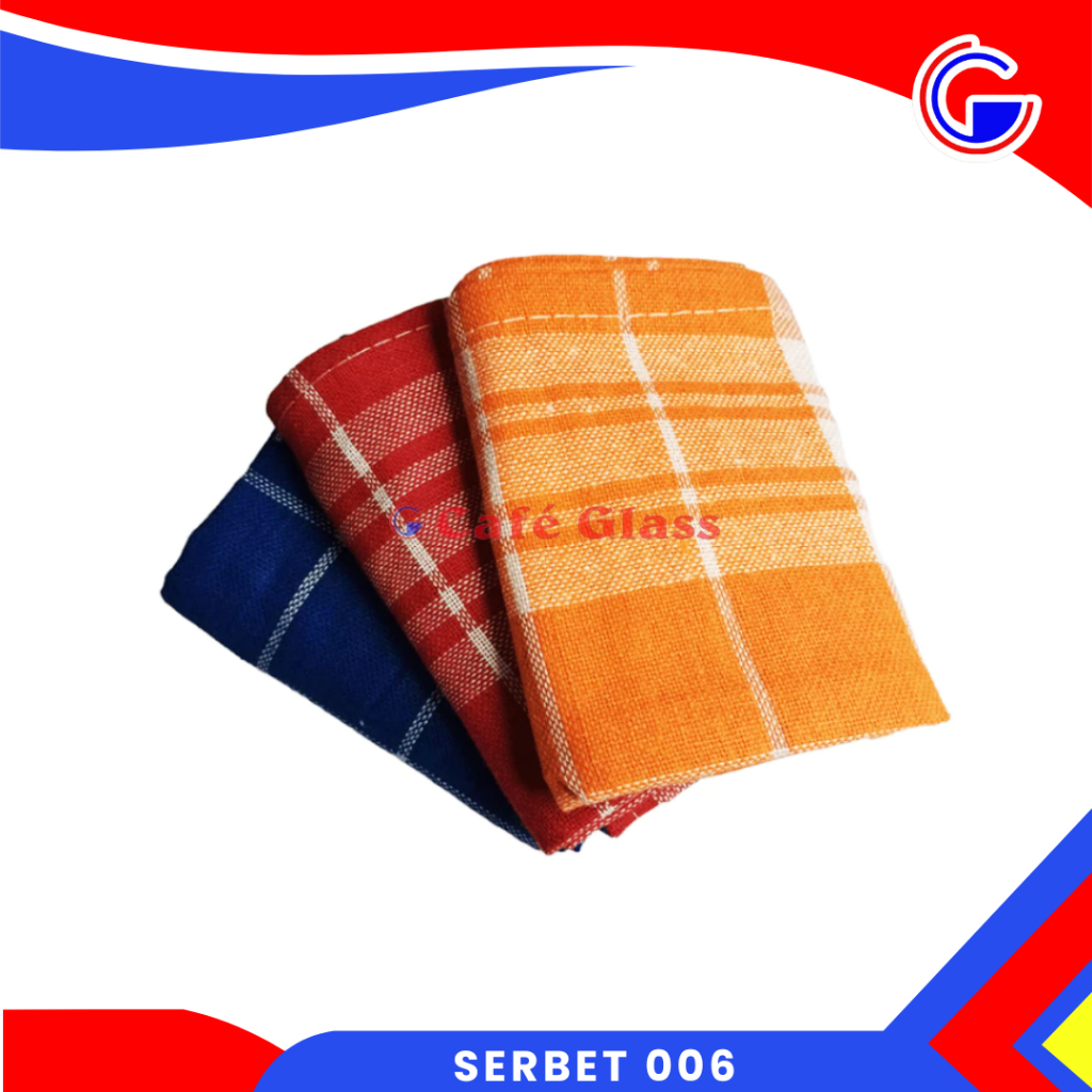 Serbet Lap Dapur - Serbet Kotak Warna - Lap Meja Dapur - Serbet Kain 006