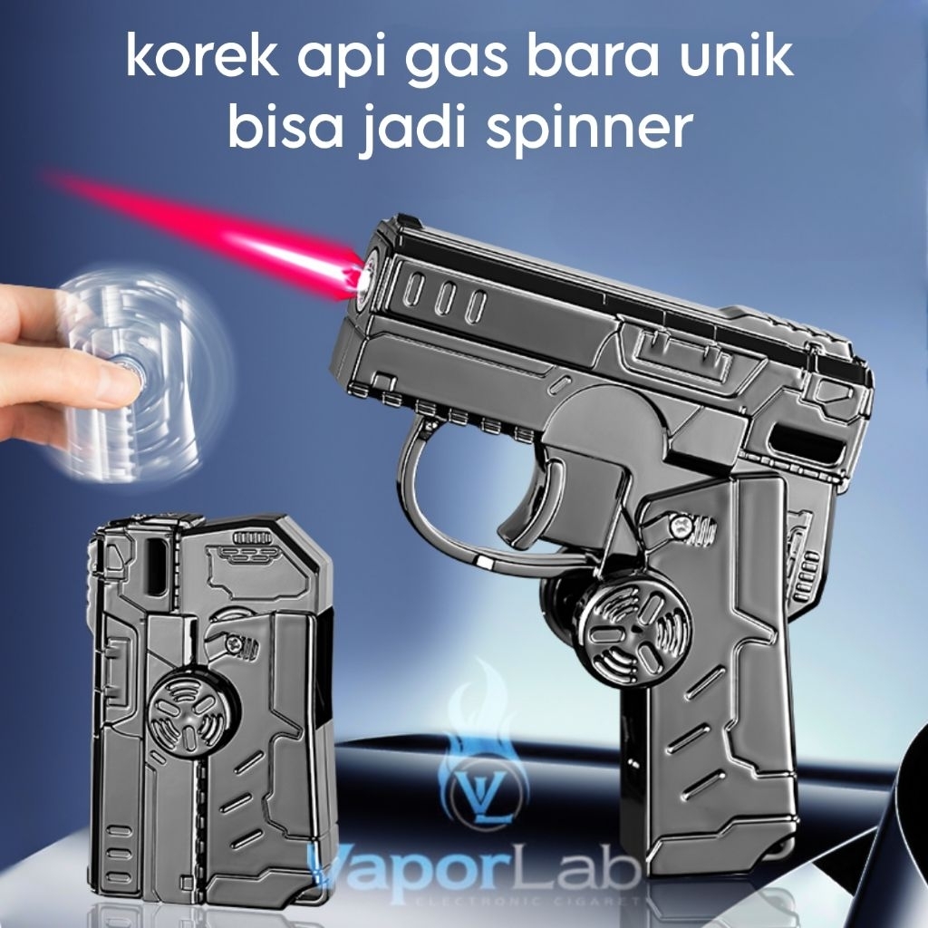 Jual korek api spinner model pistol mini bisa di putar spin bara merah ...