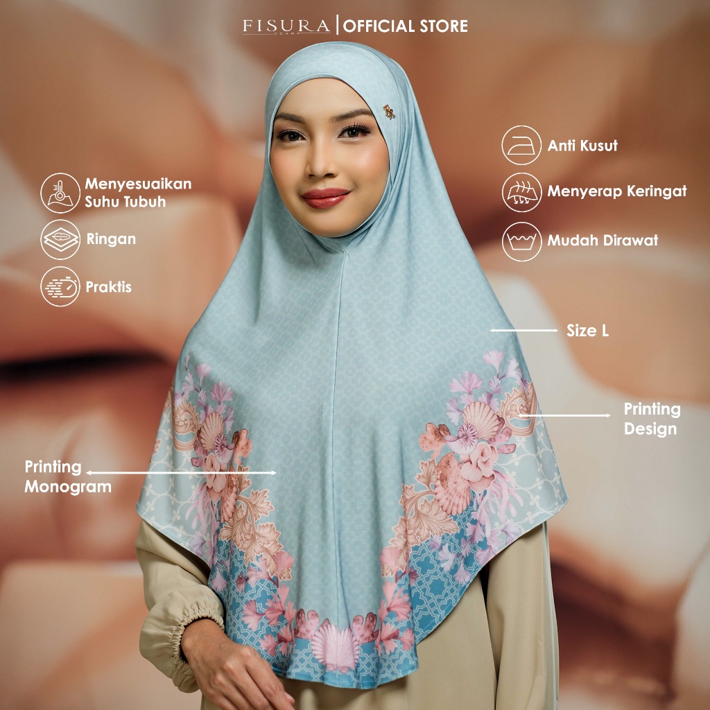 Fisura Scarf Khimar Jersey Jannah Instan L Vol.2 ( Hijab Bergo Bahan Ity Korean Jersey)