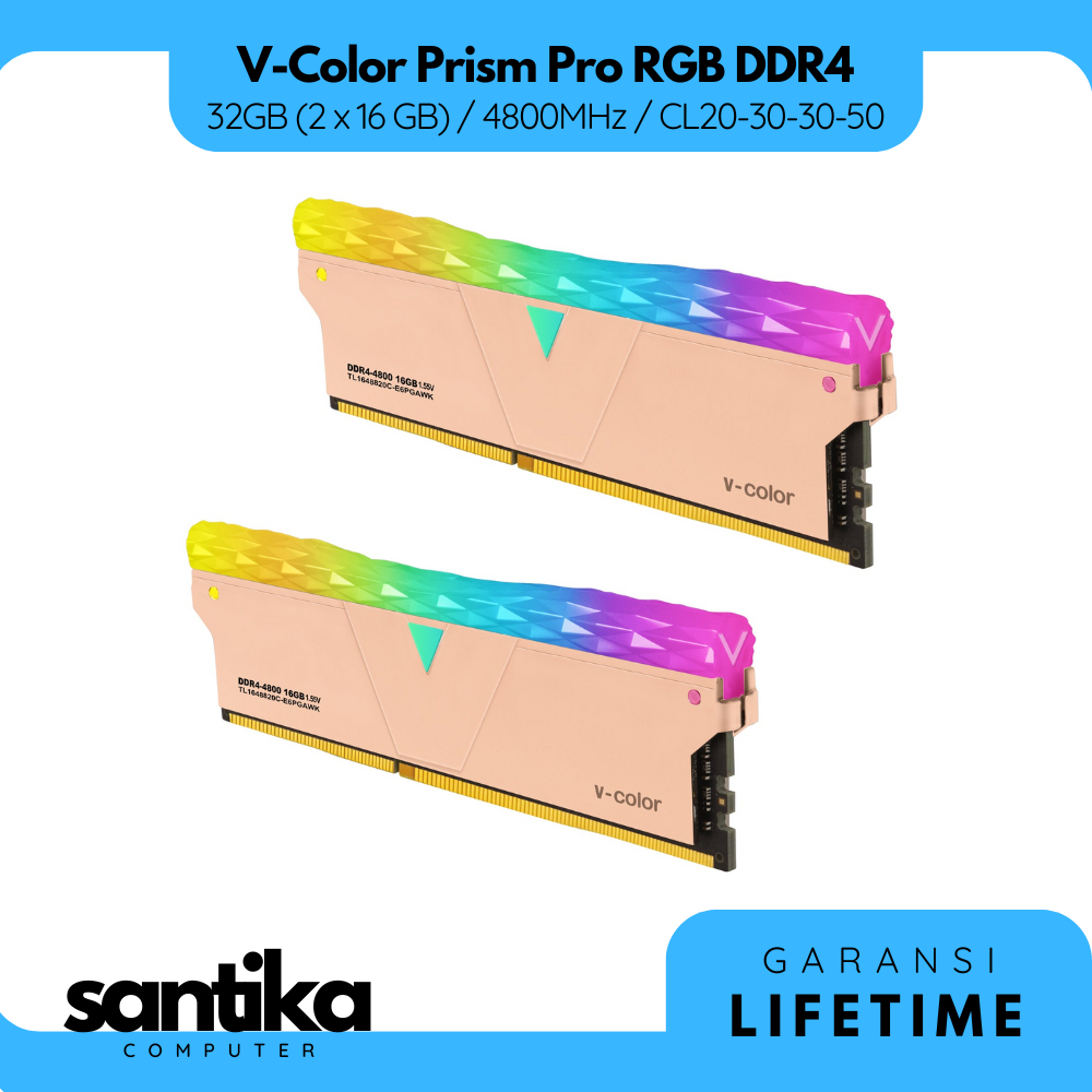 Jual V-COLOR MEMORY RAM LONGDIMM PRISM PRO RGB DDR4 32GB (2x16GB ...