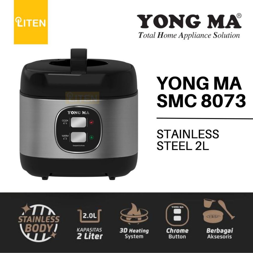 Jual Yong Ma Magic Com SMC-8073 Rice Cooker 3D Heating Body Stainless ...