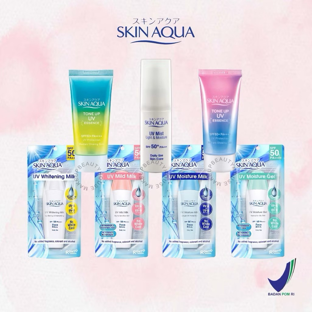 Jual Skin Aqua uv moisture milk 40g spf50/skinaqua sunscreen spf 50 ...