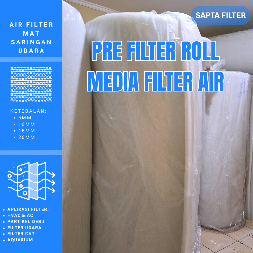 Jual Air Filter Mat / Saringan Udara / Filter Media AHU FCU HVAC 2m x ...