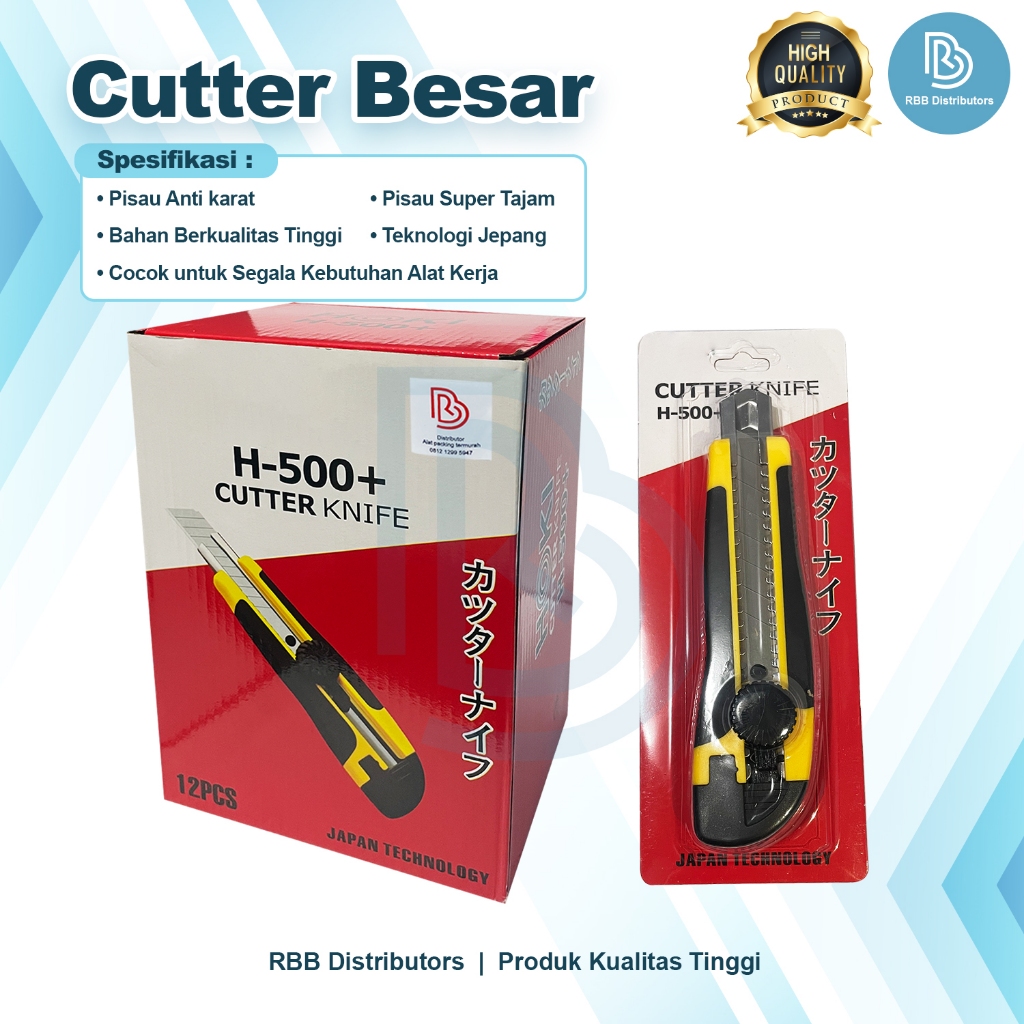 Jual Pisau Cutter Besar / Kater Pemotong Tajam Anti Karat 1 Dus isi 12 ...