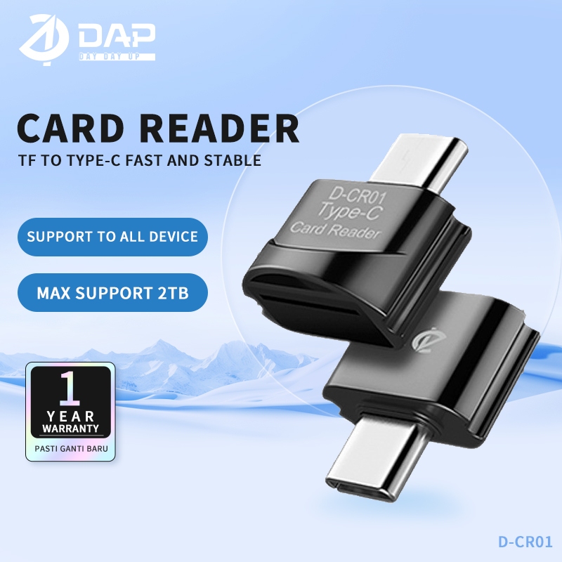 Jual DAP D-CR01 Card Reader Type C to TF Transmission Speed 480Mbps ...