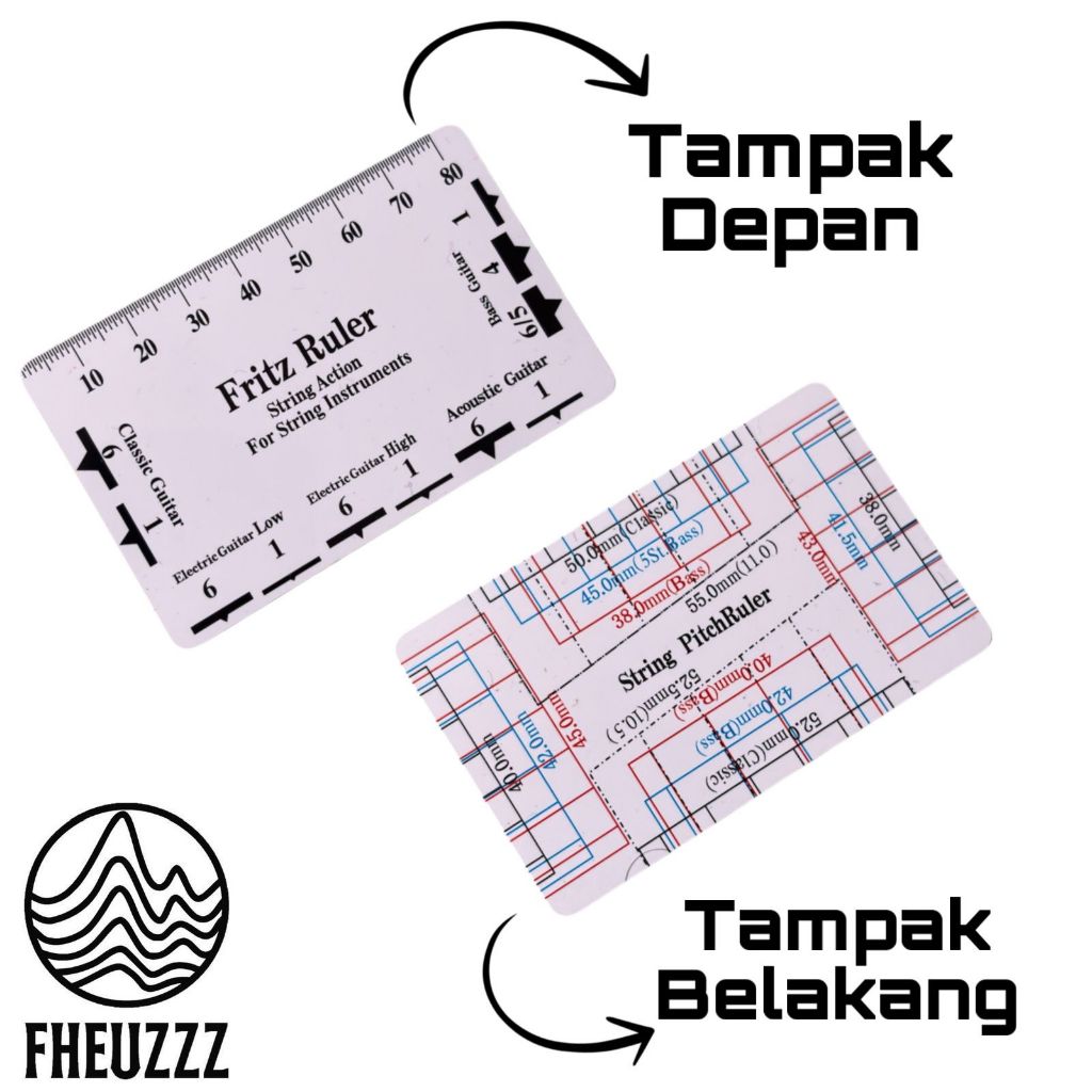 Jual Fritz Ruler String Picth Ruler Action Alat Pengukur Senar Gitar ...