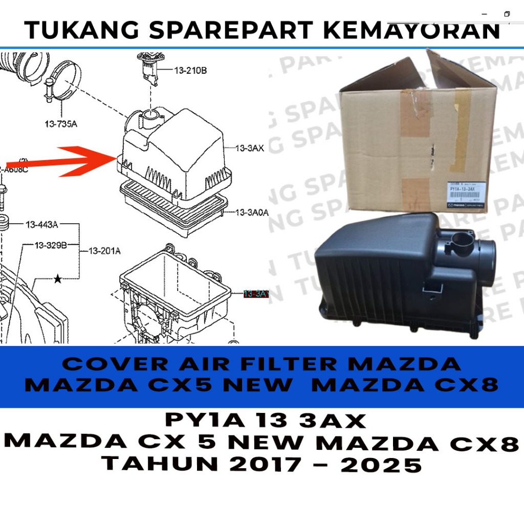Jual cover tutup atas filter udara mazda cx5 new mazda cx8 original ...