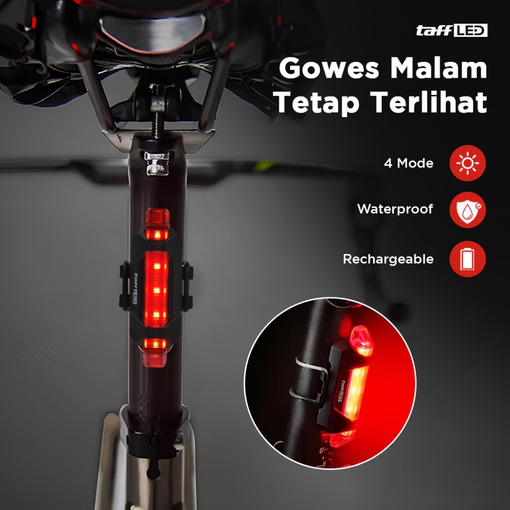 Jual Lampu Sepeda 5 LED Taillight Rechargeable - LAMPU RAMBU SEPEDA ...