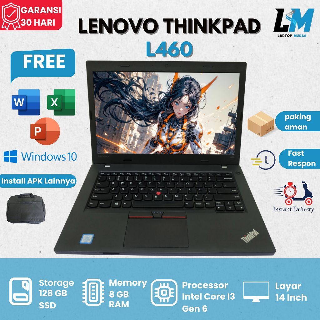 Jual Lenovo Thinkpad L460 Intel Core I3 Generasi 6 Ram 8gb Ssd