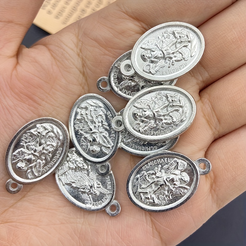 5 Pcs Perak Malaikat Dua Sisi Saint Michael Tokoh Agama