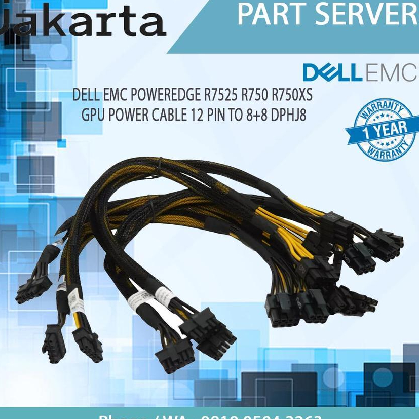 Jual DELL EMC POWEREDGE R7525 R750 R750XS GPU POWER CABLE 12 PIN TO 8+8 ...