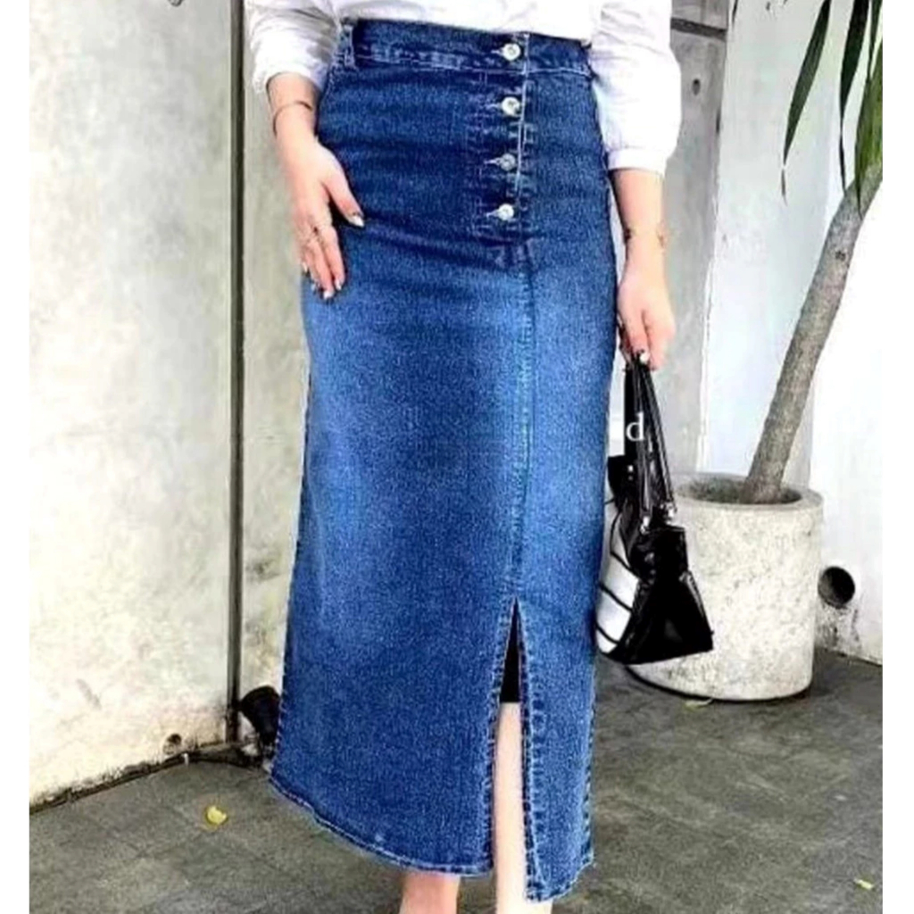 Jual Rok Jeans Model Terbaru//Rebecca Skirt Jeans Stylish | Shopee ...