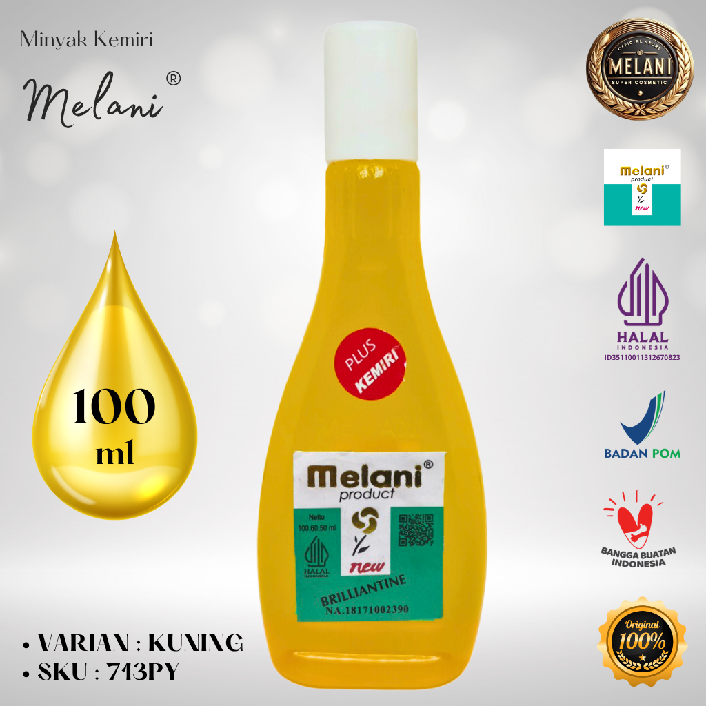 Jual 713PY Melani Minyak Rambut + Kemiri Kuning 100 ml Botol Plastik ...