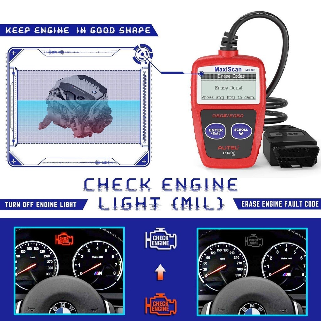 Jual MS309 OBD2 Scanner Pembaca Kode Mesin Mobil Periksa Status Monitor ...