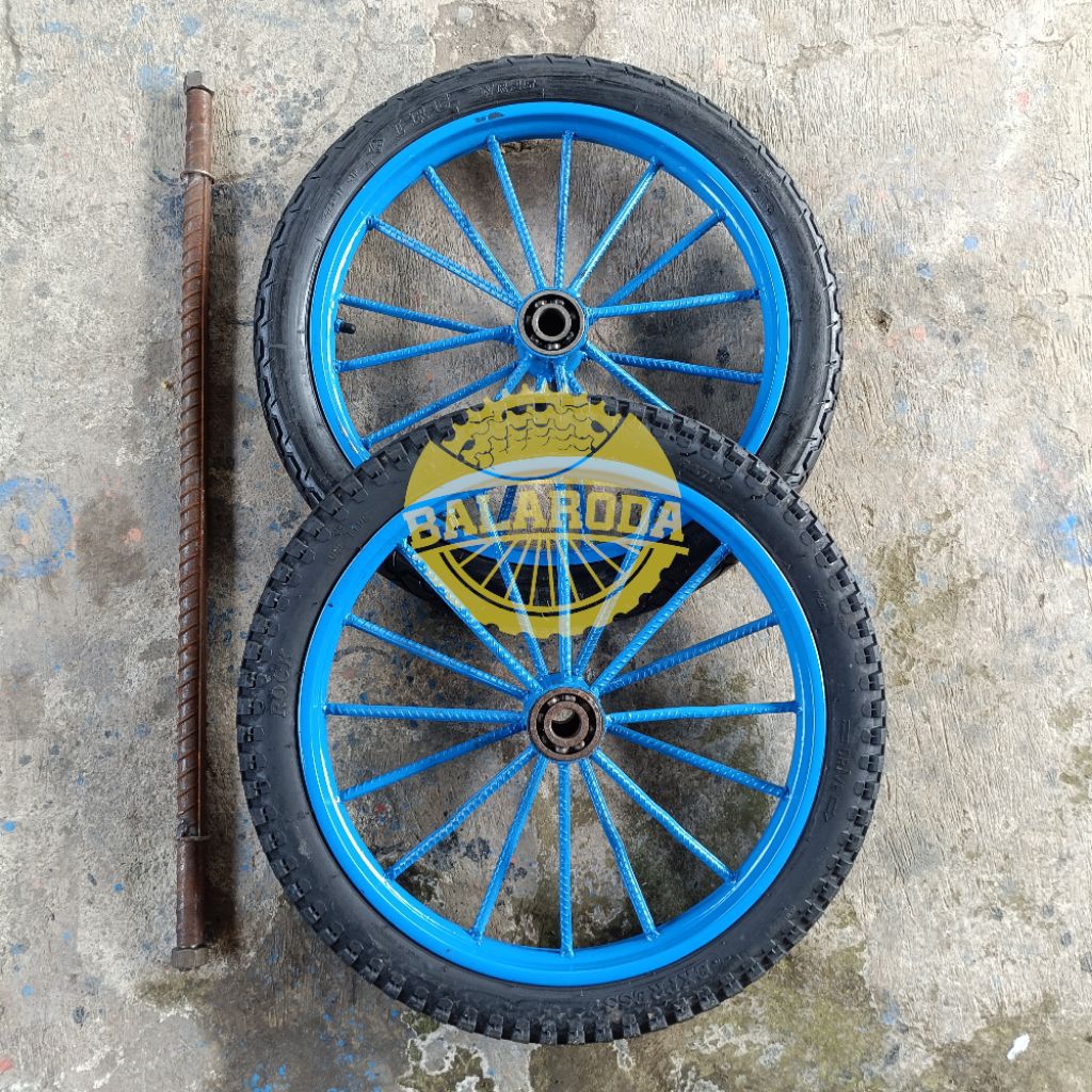 Jual Roda Gerobak Ring 17 ( Bearing Besar ) 6305 1 Set 2 Roda Lengkap ...