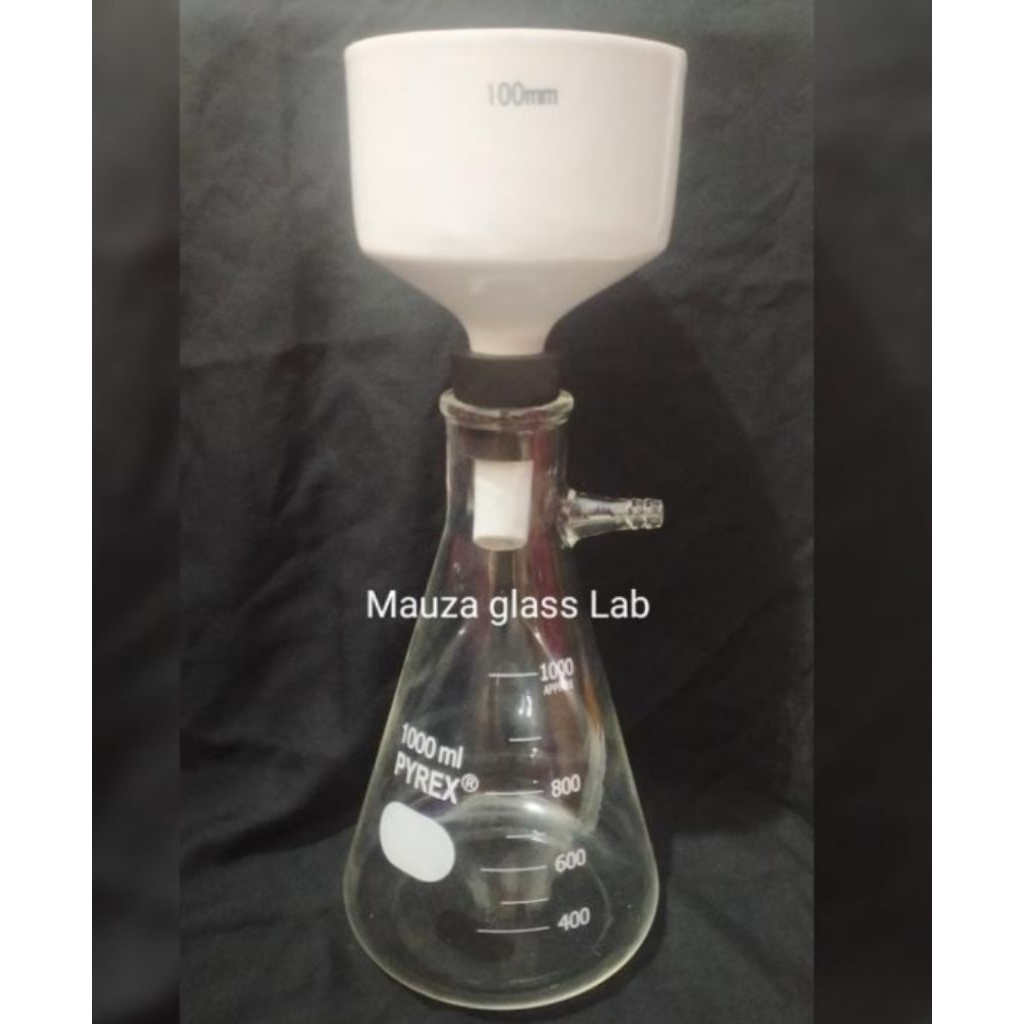 Jual Filtering Flask 1000 ml pyrex with corong Buchner 100mm | Shopee ...