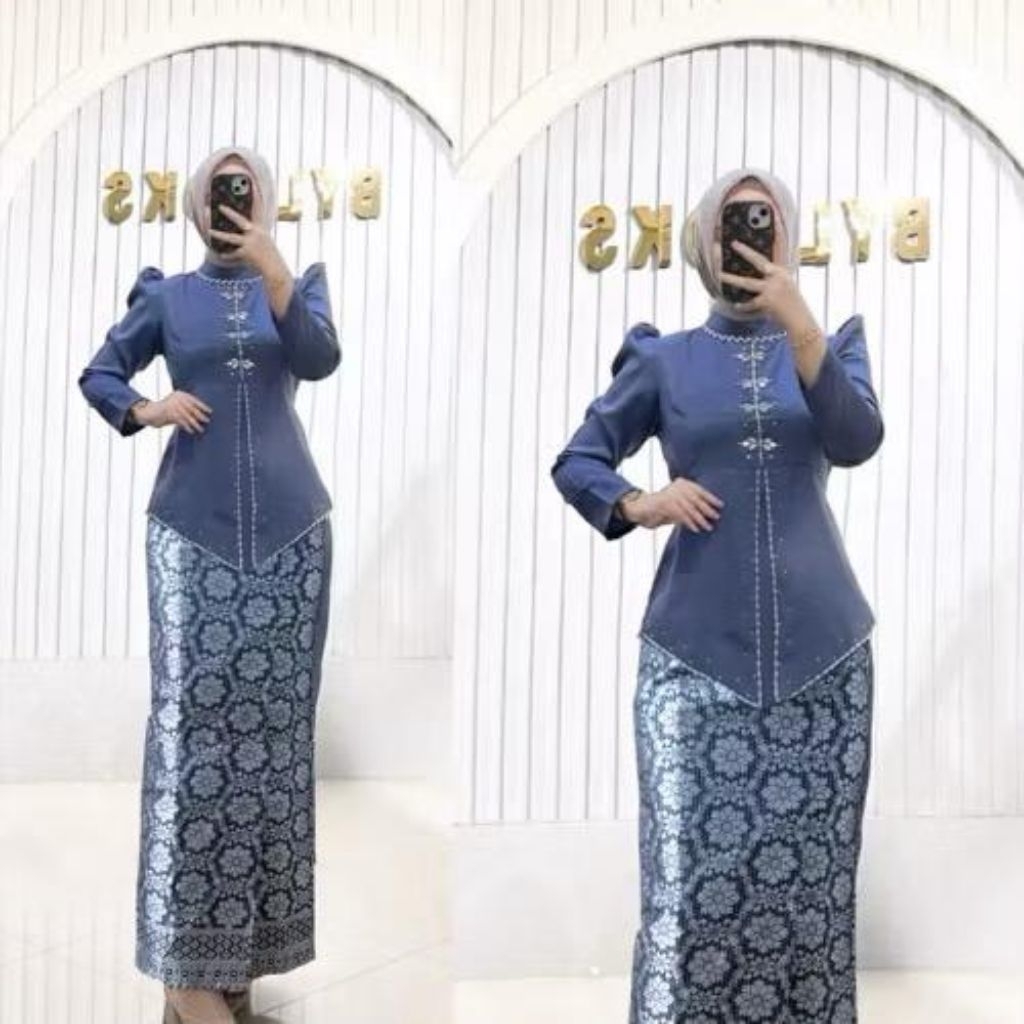 Jual Alana One Set Baju Kurung Melayu Rok Songket Modern Premium ...