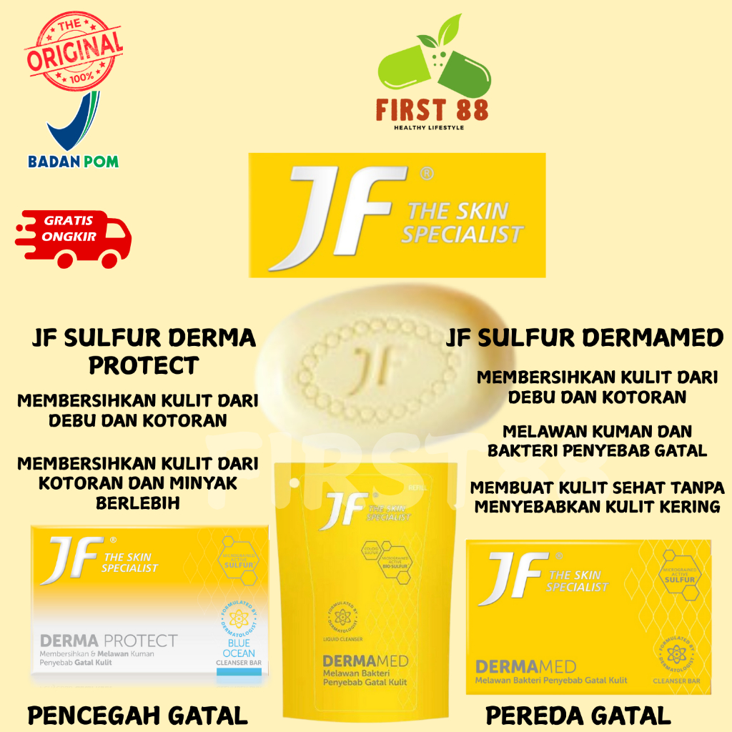 Sabun JF Sulfur dermamed 90gr untuk kulit gatal