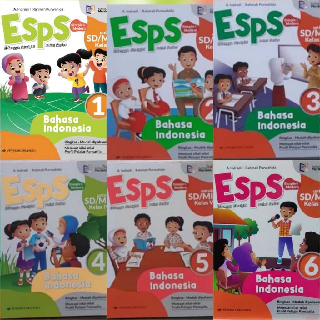 Jual ESPS Bahasa Indonesia SD Kelas 1 2 3 4 5 6 Erlangga Kurikulum ...