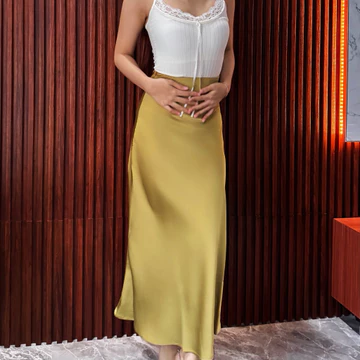 Luxxite_co BISA INSTANT SAMEDAY Rok Satin Wanita Rok Satin Panjang Rok Satin Flowy Anti Kusut