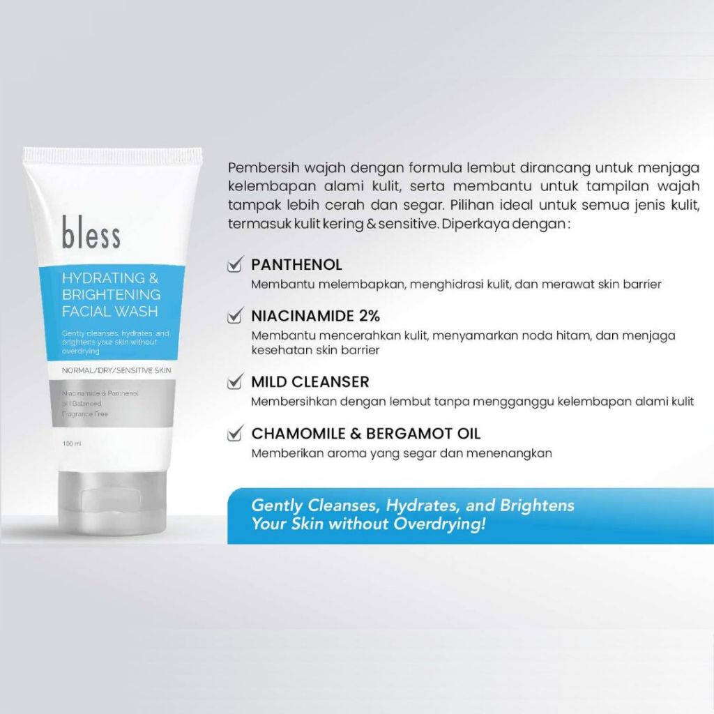 Jual Bless Hydrating & Brightening Facial Wash 100ml | Gently Cleanses ...