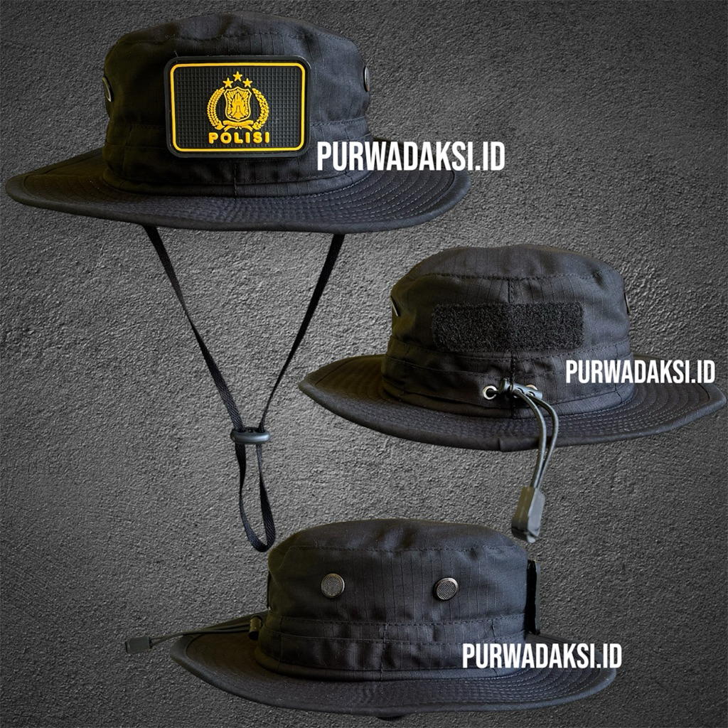 Jual topi rimba polri logo patch emblem bonus lingkar daun fuul kawat ...