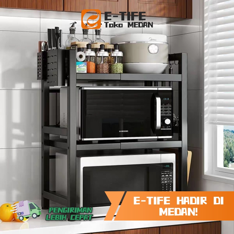 Jual E-TIFE Rak Microwave Oven Rak Rice Cooker Rak Serbaguna Dapur Rak ...