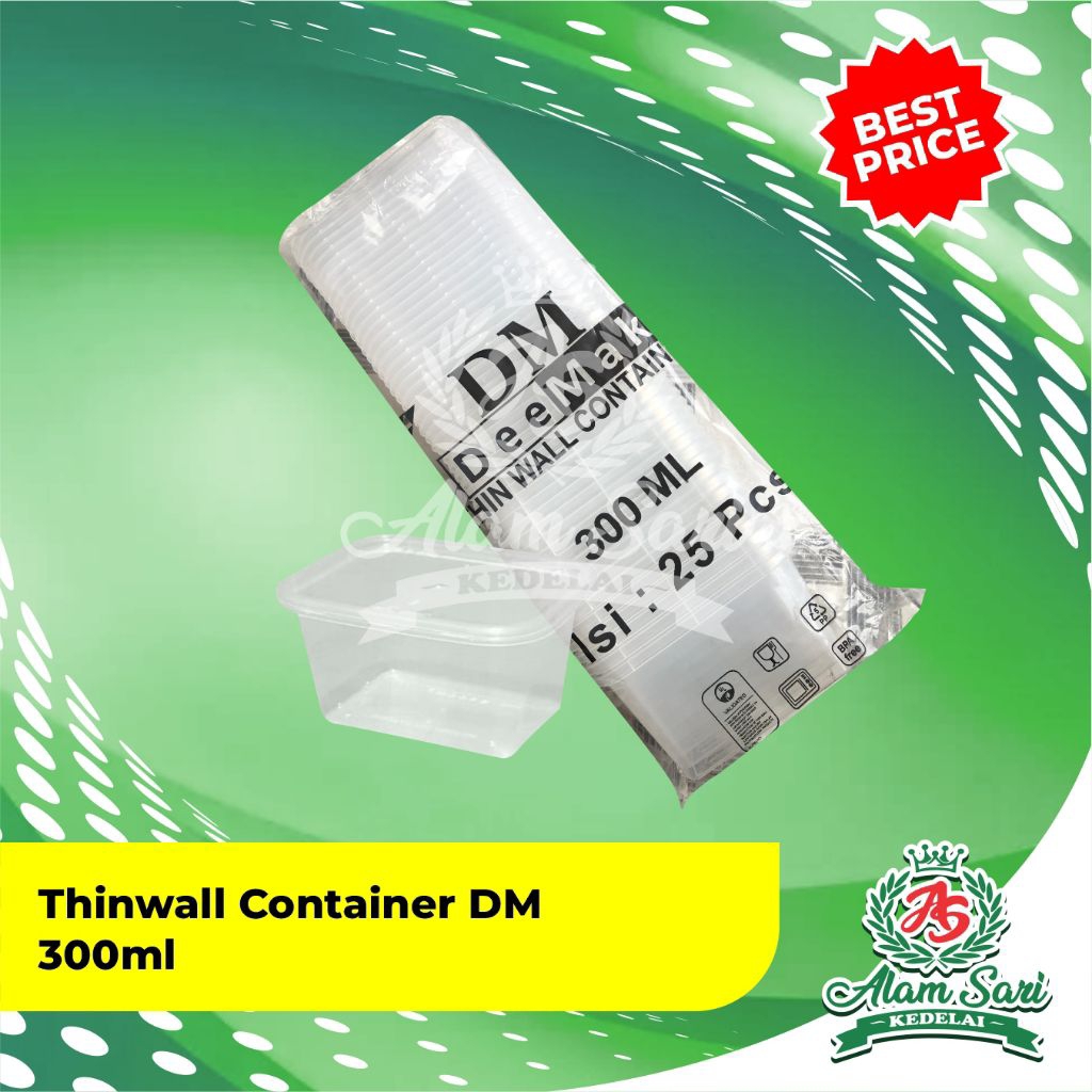 Jual ThinWall Container DM 300ML Kotak | Wadah makanan 300ML | Wadah ...