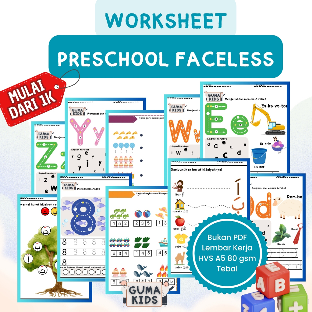 Jual Worksheet Preschool Faceless | Shopee Indonesia