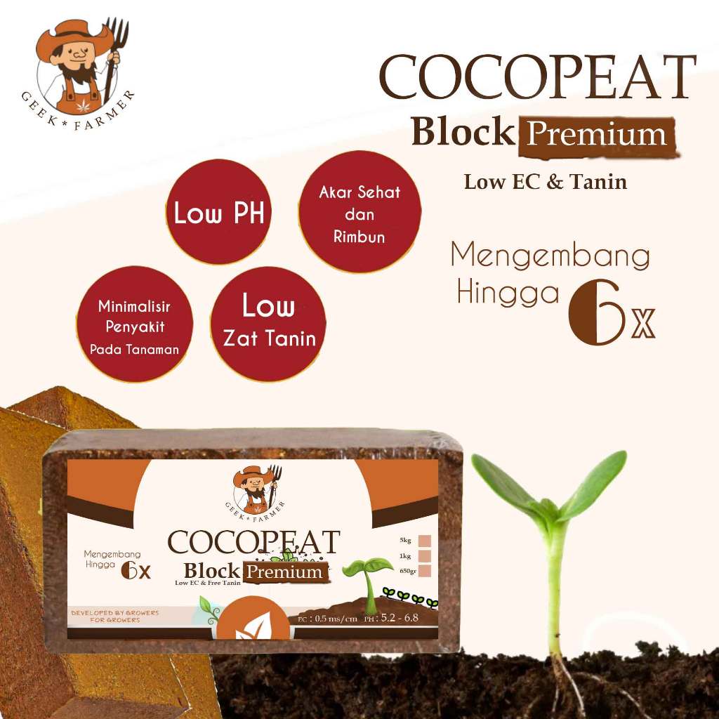 Cocopeat Block Media Tanam Geek Farmer