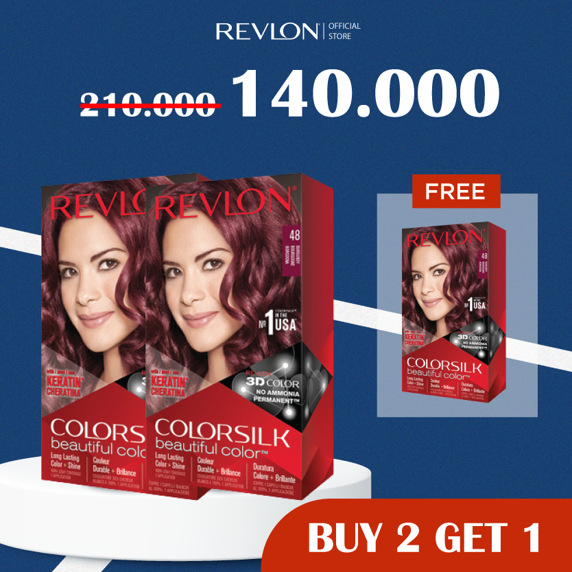 Jual [BUY 2 GET 1] Revlon Colorsilk Hair Color Cat Rambut Beautiful ...