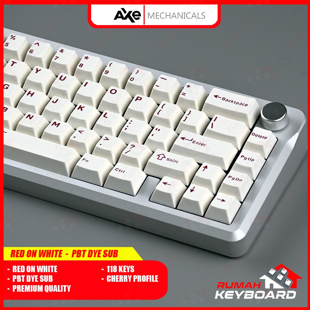 Jual AXE MECHANICALS - RED ON WHITE - TOP PRINT - PBT Double Shot ...