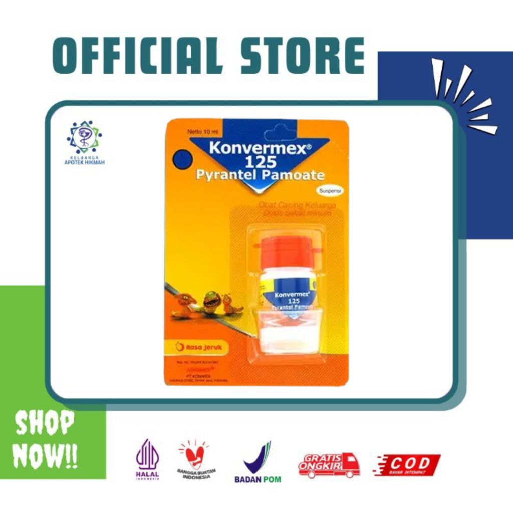 Jual Wormetrin Konvermex syrup 125 pyrantel pamoate suspensi | Shopee ...