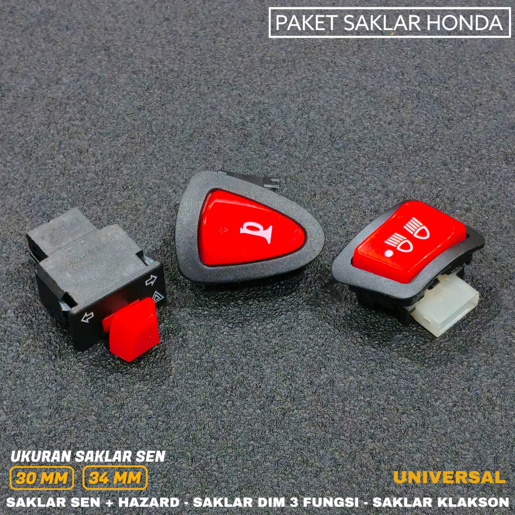 Jual PAKET SAKLAR DIM DIMMER 3 FUNGSI ON OFF LAMPU SAKLAR SEN HAZARD ...