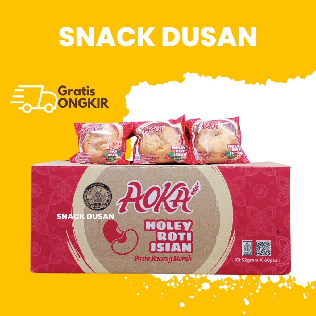 Jual [DUS] AOKA ROTI HOLEY 1 DUS ISI 60 PCS ROTI MANIS JADUL ISIAN ...