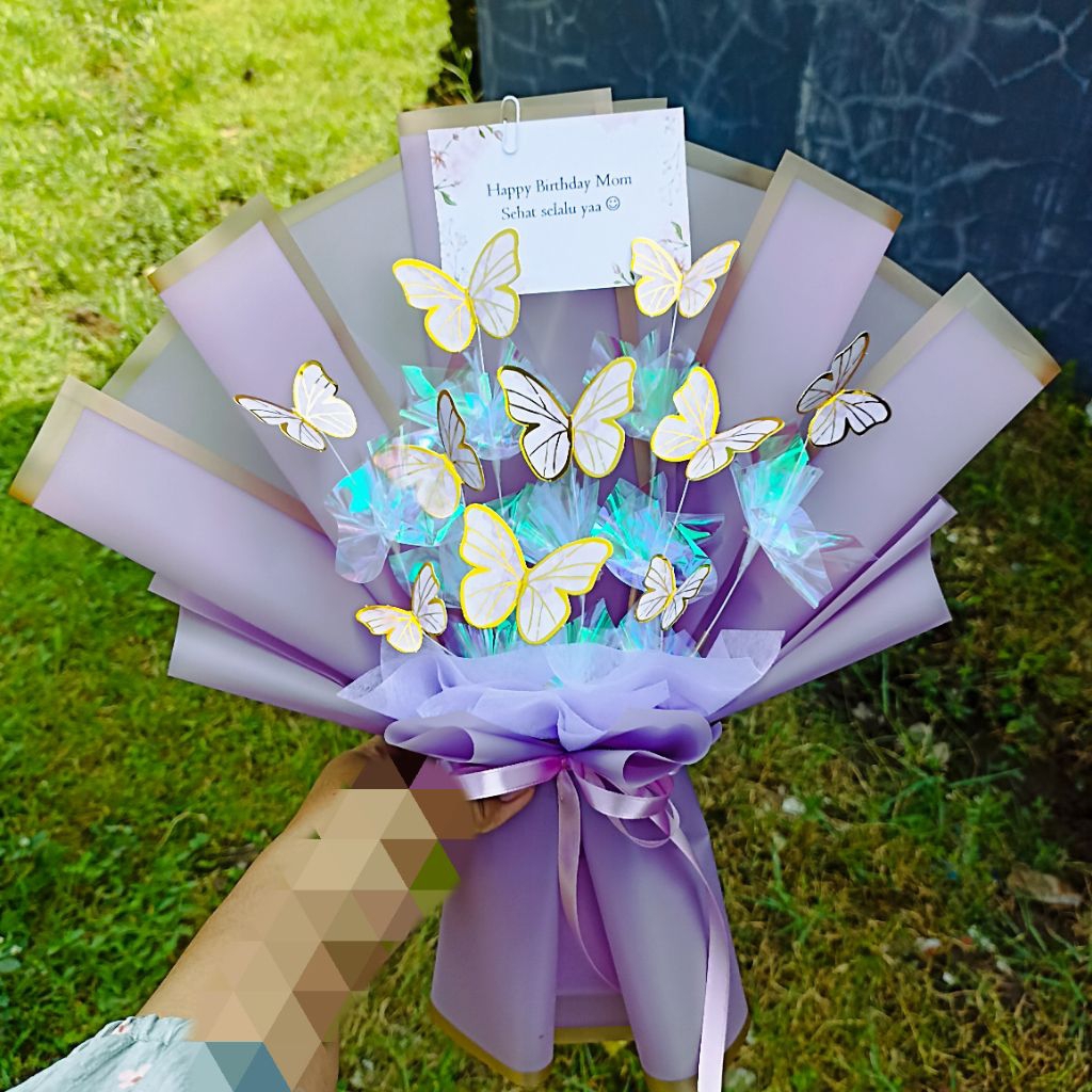 Jual BUKET 10 KUPU-KUPU LED GRADUATION WISUDA ULANG TAHUN BUCKET ...